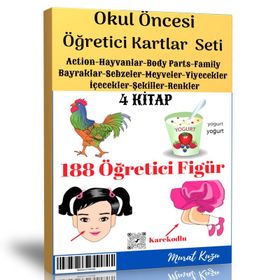 Okul Öncesi Öğretici Flash Kartlar 4 Kitap Enine Boyuna Eğitim