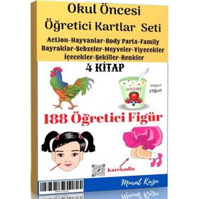 Okul Öncesi Öğretici Flash Kartlar 4 Kitap Enine Boyuna Eğitim
