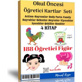 Okul Öncesi Öğretici Flash Kartlar 4 Kitap Enine Boyuna Eğitim