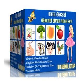 Okul Öncesi Öğretici SÜPER Figür Seti 10 Fasikül Kitap Enine Boyuna Eğitim