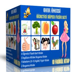Okul Öncesi Öğretici SÜPER Figür Seti 10 Fasikül Kitap Enine Boyuna Eğitim