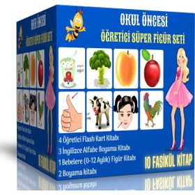 Okul Öncesi Öğretici SÜPER Figür Seti 10 Fasikül Kitap Enine Boyuna Eğitim