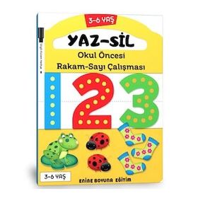 Okul Öncesi Rakam Sayı Çalışması Yaz Sil Kitabı