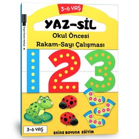 Okul Öncesi Rakam Sayı Çalışması Yaz Sil Kitabı