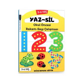 Okul Öncesi Rakam Sayı Çalışması Yaz Sil Kitabı