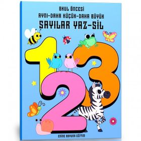 Okul Öncesi Sayılar Yaz-Sil Kalem Hediyeli Enine Boyuna Eğitim