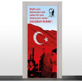 Okularenkkat Beyaz Bayrak ve Atatürk Kapı Giydirme