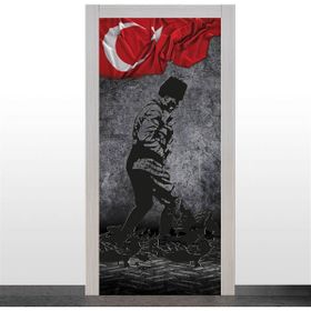 Okularenkkat Beyaz Bayrak ve Atatürk Kapı Giydirme