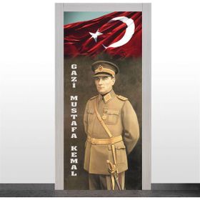 Okularenkkat Beyaz Bayrak ve Atatürk Kapı Giydirme