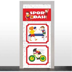 Okularenkkat Spor Odası Beyaz Kapı Giydirme