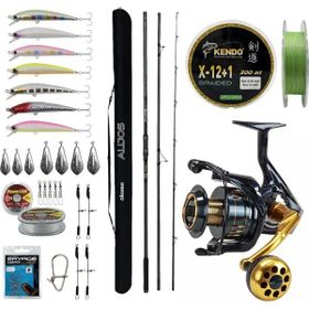 Okuma Alijos Surf 435 cm 100+250 gr 3 Parça + Okuma Salina SA-6000HA Blue 6+1BB Olta Makinesi Yüksek Performans Okuma Olta Seti