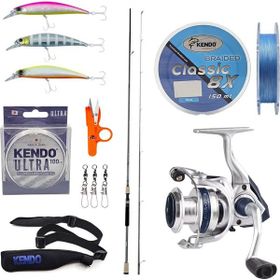Okuma Azaki Spin 274 cm 12-35 gr 2 Parça Spin Kamışı + Okuma ARIA-3000A Painting Silver 1BB Olta Makinesi Spin Olta Seti