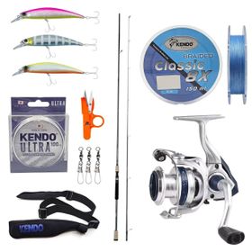 Okuma Azaki Spin 274 cm 12-35 gr 2 Parça Spin Kamışı + Okuma ARIA-3000A Painting Silver 1BB Olta Makinesi Spin Olta Seti