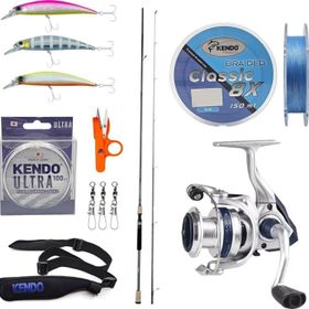 Okuma Azaki Spin 274 cm 12-35 gr 2 Parça Spin Kamışı + Okuma ARIA-3000A Painting Silver 1BB Spin Olta Seti