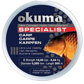 Okuma Carp 300 mt 12,00 lb 5,45 kg 0,28.5 mm Camou Misina