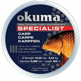 Okuma Carp 300 mt 12,00 lb 5,45 kg 0,28.5 mm Camou Misina