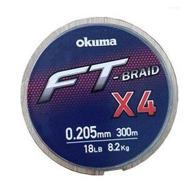 Okuma FT-Braided X4 Line 300 m 0.16 mm Grey Örgü İp Misina