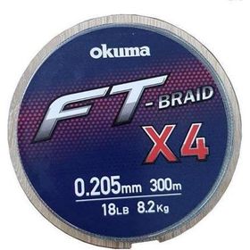 Okuma FT-Braided X4 Line 300 m 0.16 mm Grey Örgü İp Misina