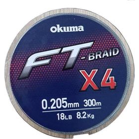 Okuma FT-Braided X4 Line 300 m 0.23 mm Grey Örgü İp Misina