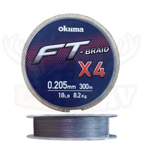 Okuma Ft X4 Braided Line 300 mt Grey Örgü İp