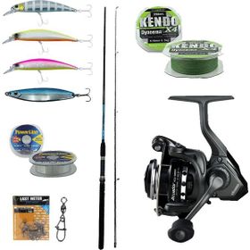 Okuma G-Power Spin 8' 240 cm 15-40 gr 2 Parça Spin Kamışı + Okuma Acuador ACU-4000A 3+1BB Olta Makinesi Spin Olta Seti