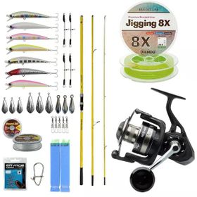 Okuma Makaira Surf 4.30 CM 100-250 GR 3 Parça Yellow Olta Kamışı+Savage Gear Sgs8 8000 Fd 8+1bb Olta Makinesi