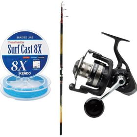 Okuma Savant Surf 420 cm 5 Parça Surf Kamışı + Savage Gear SGS8 8000 FD 8+1BB Olta Makinesi