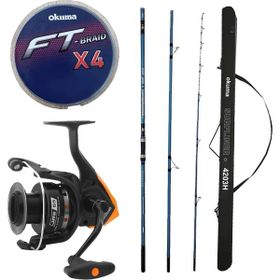 Okuma Surfliner+ Surf 420 CM 100-250 GR 3 Parça Olta Kamışı+Okuma Jaw-55 3+1bb Olta Makinesi