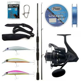 Okuma Wave Power 2.44 cm 15-40 gr 2 Parça Spin Kamışı + Okuma Wave Power WP-4000A1 Olta Makinesi Spin Olta Seti