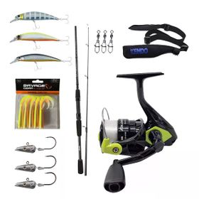 Okuma Wave Power 8'0 2.44 cm 15-40 gr 2 Parça Spin Kamışı + Okuma Fin Chaser X FNX-40NG Blue 1BB Olta Makinesi Spin Olta Seti