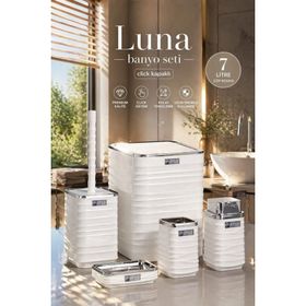Okyanus Home Luna Beyaz Kromlu Kare 5'li Banyo Seti