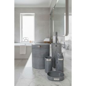 Okyanus Home Yuvarlak Mermer Desenli 5'li Banyo Seti