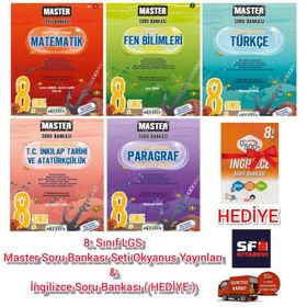 Okyanus yayınları 8. Sınıf Master LGS Yeni baskı Soru Bankası Seti
