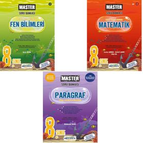Okyanus Yayınları 8. Sınıf Master Matematik Türkçe Fen Bilimleri İnkılap Paragraf Soru Bankası Seti