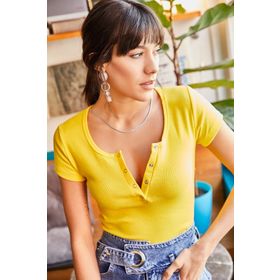 Olalook BLZ-19000171 Sarı Kadın Bluz