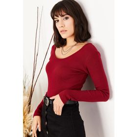 Olalook BLZ-19000722 Bordo Kadın Bluz