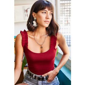 Olalook BLZ-19000920 Bordo Kadın Bluz