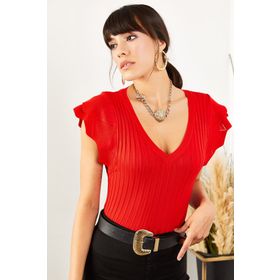 Olalook BLZ-19001017 Kırmızı Kadın Bluz