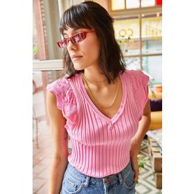 Olalook BLZ-19001017 Şeker Pembe Kadın Bluz