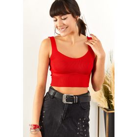 Olalook BLZ-19001363 Kırmızı Kadın Bluz