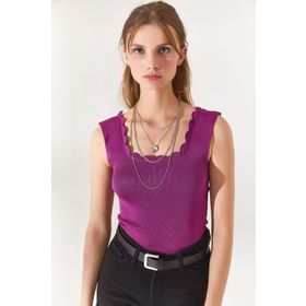 Olalook BLZ-19001450 Mürdüm Kadın Bluz