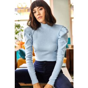 Olalook BLZ-19001595 Bebe Mavi Kadın Bluz