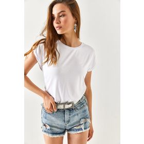 Olalook BLZ-19001916 Beyaz Kadın Bluz
