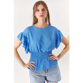 Olalook BLZ-19002201 Mavi Kadın Bluz
