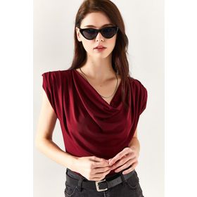 Olalook BLZ-19002217 Bordo Kadın Bluz