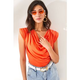 Olalook BLZ-19002217 Turuncu Kadın Bluz