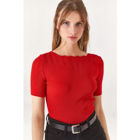 Olalook BLZ-19002226 Kırmızı Kadın Bluz