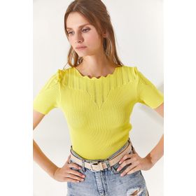Olalook BLZ-19002226 Sarı Kadın Bluz