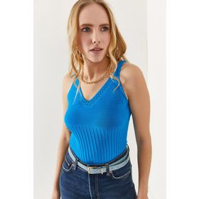 Olalook BLZ-19002253 Mavi Kadın Bluz