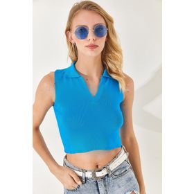 Olalook BLZ-19002281 Mavi Kadın Bluz
